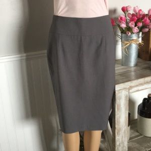 Gray pinstripe pencil skirt